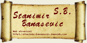 Stanimir Banašević vizit kartica